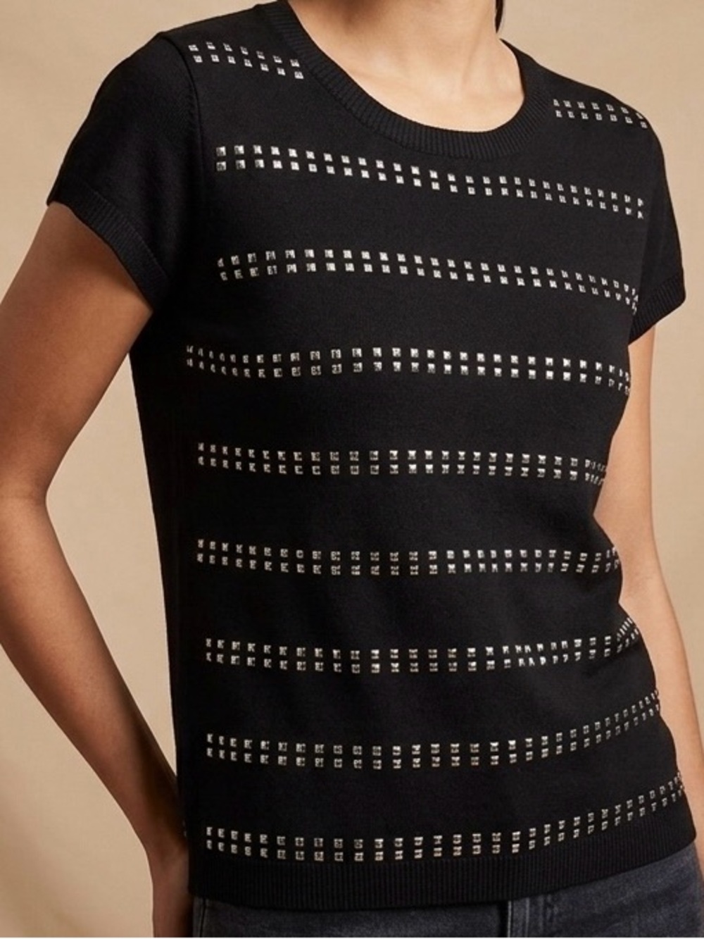 Calvin Klein Blue Boxy Embellished Short Sleeve T-Shirt
